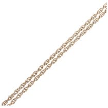 A 9ct gold Prince of Wales link chain necklace, 56cm, 3.3g Part of the chain has been extended due