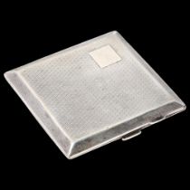 An Art Deco George V silver cigarette case, Frederick Field Ltd, Birmingham 1923, square form,