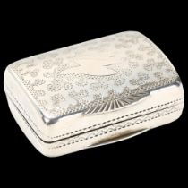 A George III silver rectangular vinaigrette, John Thropp, Birmingham 1822, cushion form with allover