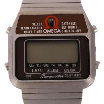 OMEGA - a Vintage stainless steel Memomaster electronic digital alarm wristwatch, ref. ST 382.