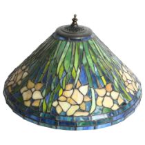 A Tiffany style leadlight table lamp shade, diameter 43cm