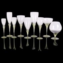 ROSENTHAL STUDIO-LINE - a large suite of Papyrus green tulip stemmed glassware, to include various