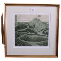 John Brunsdon, 2 limited edition lithographs, the clearing, 24/100, and day's end, 41/100, 49cm x