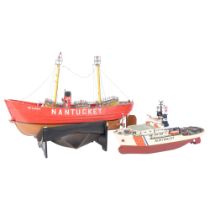 A "Nantucket" Light Ship, and a "Kustwacht" Dutch Naval ship, both are remote-controlled but neither