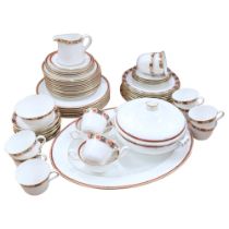 Royal Crown Derby Ambassador pattern 1950s dinner service and matching teaware, including