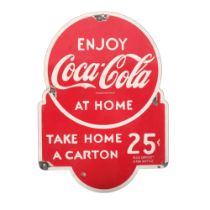 A reproduction enamel Coca-Cola advertising sign, H35cm