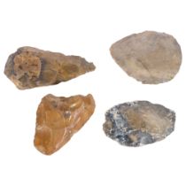 A group of 4 Palaeolithic axed heads, 1 found at Furze Platt Maidenhead and another from