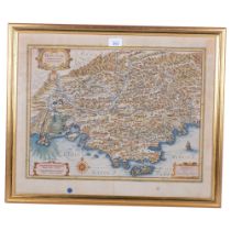 18th/19th century hand-coloured map "Provincia, La Province Maris Mediterranei Paris", a cartouche