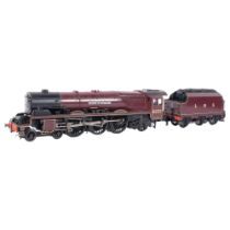 An impressive heavy weight "Duchess of Sutherland" 6233 o gauge locomotive and tender, both appear