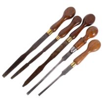 A group of early 20th century flat-head large turn-screw screwdrivers, including examples by Oakhall