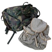 A rambler's rucksack with bamboo frame, and a military Bergen rucksack (2)
