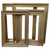 A pair of giltwood and gesso picture frames, 62cm x 75cm, rebate 51cm x 64cm, and 2 others