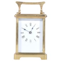 A brass-cased carriage clock, case height not including handle 11cm No key, not seen working