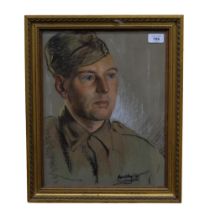 Murphy, charcoal and crayon, portrait of a young man in uniform, signed and dated '41, 47cm x 39cm