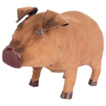 Clive Fredriksson, a leather-covered handmade pig figure, L42cm
