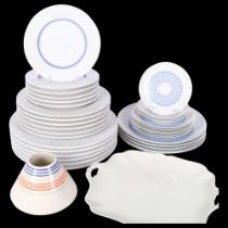 Royal Doulton Terence Conran, a quantity of dinner plates and side plates from the Blue Band pattern