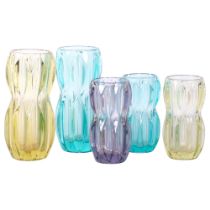A group of 5 Sklo Union Jan Schmidt glass vases, tallest 20cm