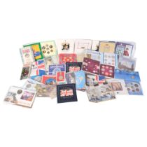 A collection of commemorative First Day Covers and United Kingdom uncirculated proof coins, dates