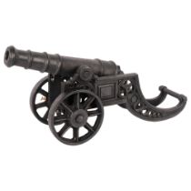 Vintage cast-iron table cannon, L44cm overall