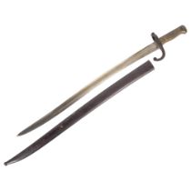 A French model 1866 "Chassepot" sword bayonet and scabbard, L70cm Good overall condition, slight
