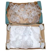 2 boxes of glassware including decanters, Brandy balloons