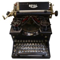 An early 20th century Royal typewriter, with soft cover