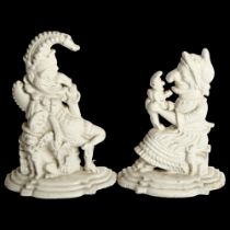 2 painted cast-iron doorstops, Punch and Judy, H30cm