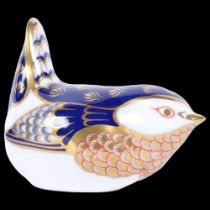 A Crown Derby paperweight in the form of a wren, with gold stopper Good condition