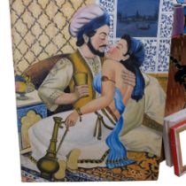 Oil on canvas on board, "Eastern lovers", 105cm x 79cm