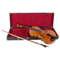 A full-size violin, maker's label to the inside reads C.W. Webber, Violin Maker, Purley, Surrey,