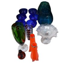 A group of various glassware, to include 2 large Brandy balloons, H25cm, pressed glass comport,