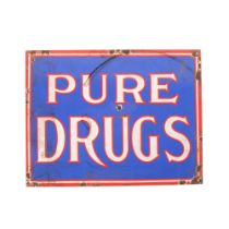 A reproduction enamel sign "Pure Drugs", W37cm