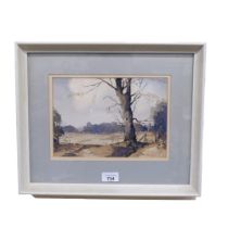 John Pillow, watercolour study, industrial landscape, Lancing College, and a watercolour, rural