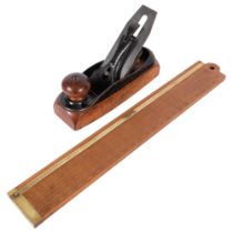 An early 20th century smoothing plane (no makers), and a Dring & Fage 19th century boxwood time