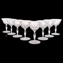 A group of 8 Orrefors Prelude stemware cut-glass Sherry glasses, all marked and referenced to the