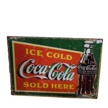 2 reproduction tin signs, Coca-Cola and Fab-licious, 50cm x 70cm