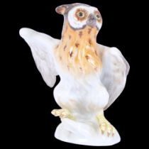 A small Meissen owl, model no. 77140, H7.5cm Good overall condition, no repairs, left ear has a