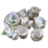 Royal Albert, Forget-Me-Not, and Richmond, various cups and saucers, milk jug and sugar bowl