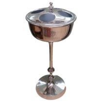 A standing chromed metal 4-bottle stand, H85cm