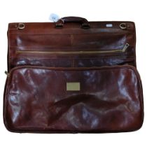 A Tuscany leather gent's Vintage travel bag with hanger, W55cm