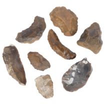 A group of Palaeolithic axe heads, including 1 from Alfriston East Sussex (8)