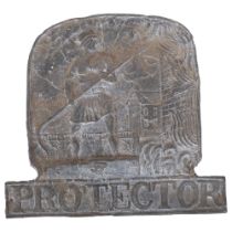 An embossed lead insurance fire plaque, W24cm