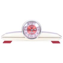 A Seiko Corona Fancy Art Deco style plastic-cased mantel clock, 33cm wide