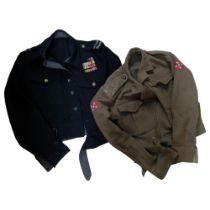 2 Battledress jackets - Royal Engineers and Naval, one WW2 and one 1947.