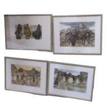 Valerie Thornton, 4 limited edition prints, all framed, Esco, The Loire at Vendome, and