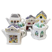 A collection of various Wade and South West ceramic teapots (7)