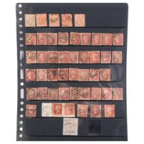 An album of various British stamps, including a quantity of Penny Reds, Two Penny Blues, a Penny