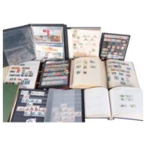 9 various stamps albums, stock books, First Day Covers etc