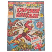 Marvel Comics UK (1976) Captain Britain 1st Edition Vol1 #1, Signed by Stan Lee on cover at UK