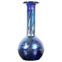 An Art glass iridescent vase, signed to the base, H13.5cm Good overall condition, some light surface